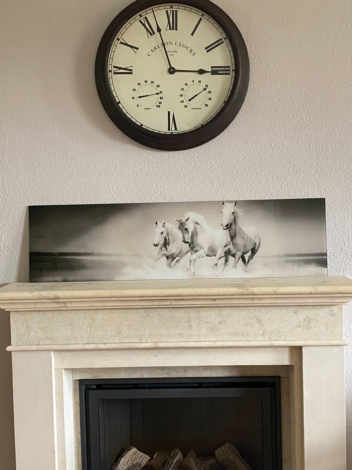 Glazen wanddecoratie paarden, Ophalen, Zo goed als nieuw