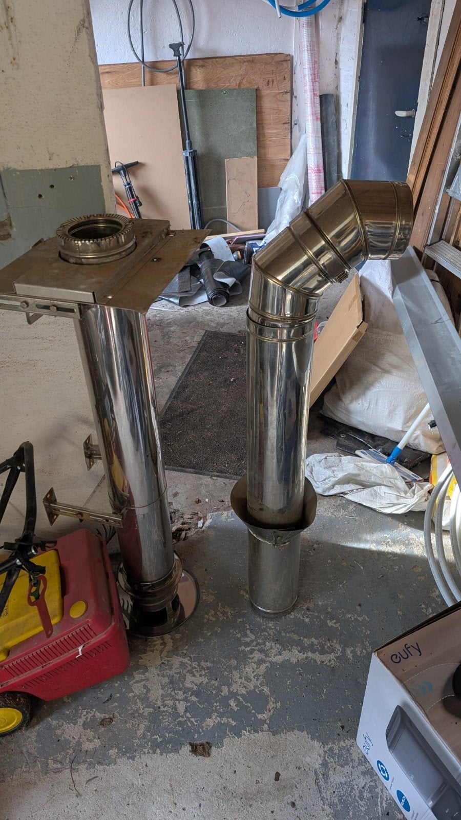 Geïsoleerde dakdoorvoer 150mm met buis en 2 bochten, Ophalen of Verzenden, Gebruikt