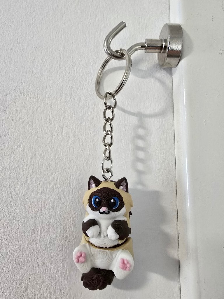 Sleutelhanger Ragdoll kat 3d geprint, Verzamelen, Ophalen of Verzenden, Nieuw, Dier of Natuur