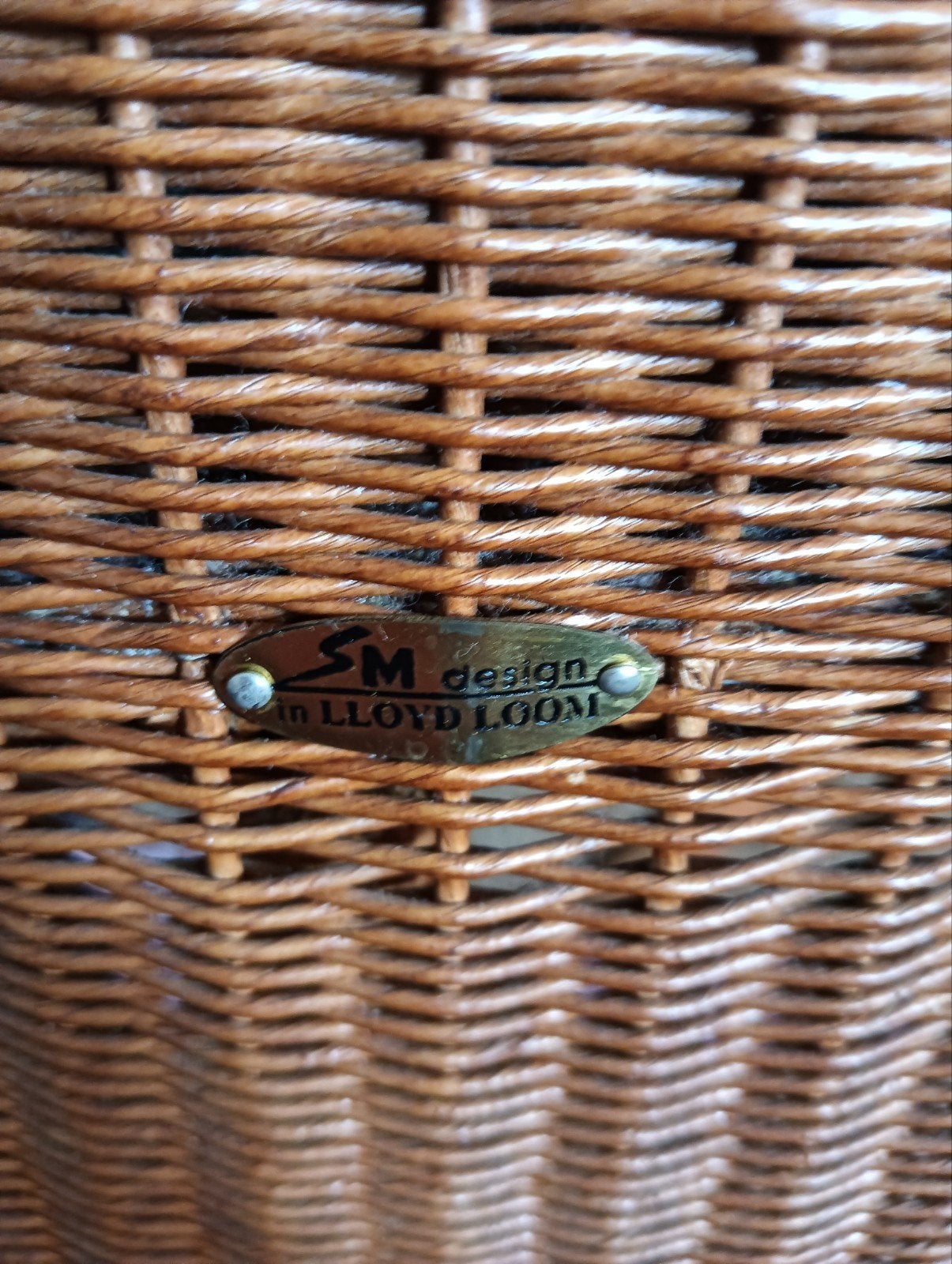 Lloyd Loom rieten stoel, Huis en Inrichting, Stoelen, Gebruikt, Eén, Riet of Rotan, Bruin, Ophalen