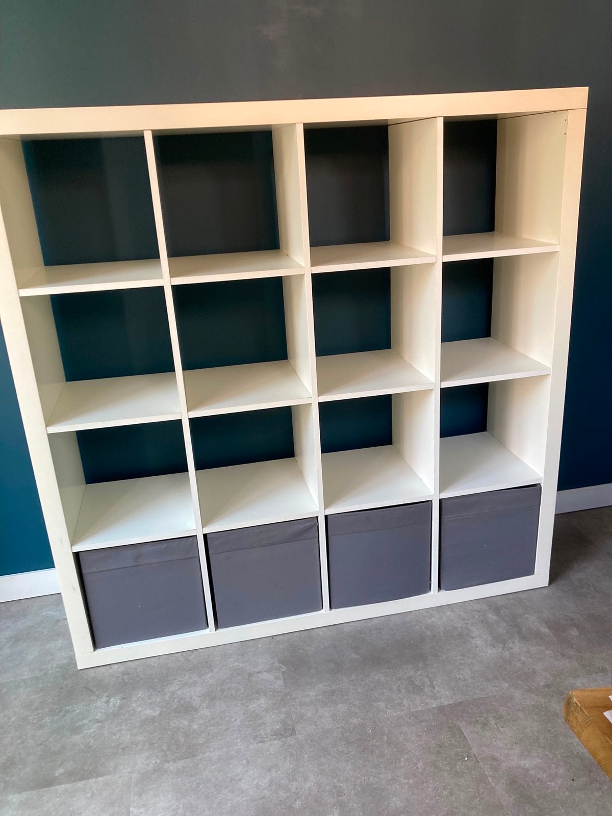Goede witte Expedit - Kallax ikea kast 4x4 vakken, Ophalen, Zo goed als nieuw, Minder dan 150 cm, Minder dan 100 cm
