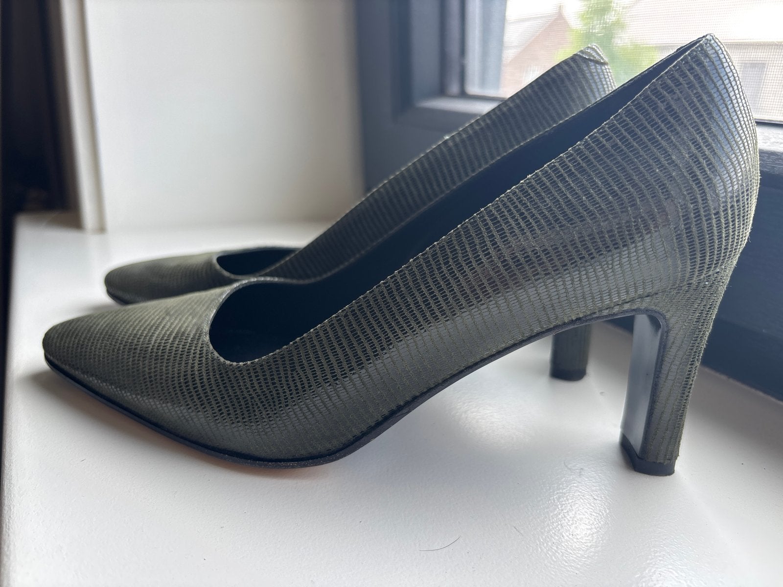 Panara Pumps - Groen croco - Maat 38, Ophalen of Verzenden, Zo goed als nieuw, Groen, Pumps