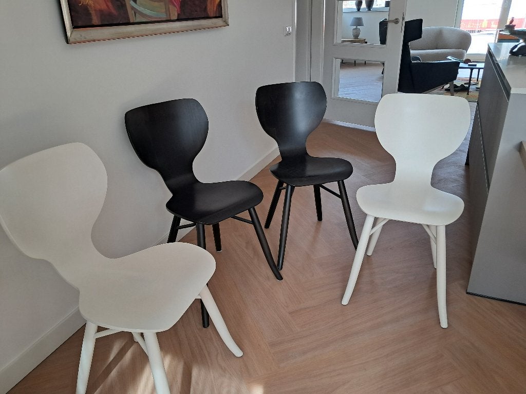 4 X Linteloo Tulipani eetkamerstoelen, Ophalen, Gebruikt, Zwart, Vier