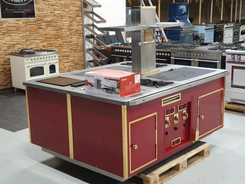 🔥Luxe fornuis Molteni Eiland Bordeaux Rood & Messing, Witgoed en Apparatuur, Fornuizen, Niet ingevuld, 60 cm of meer, Niet ingevuld
