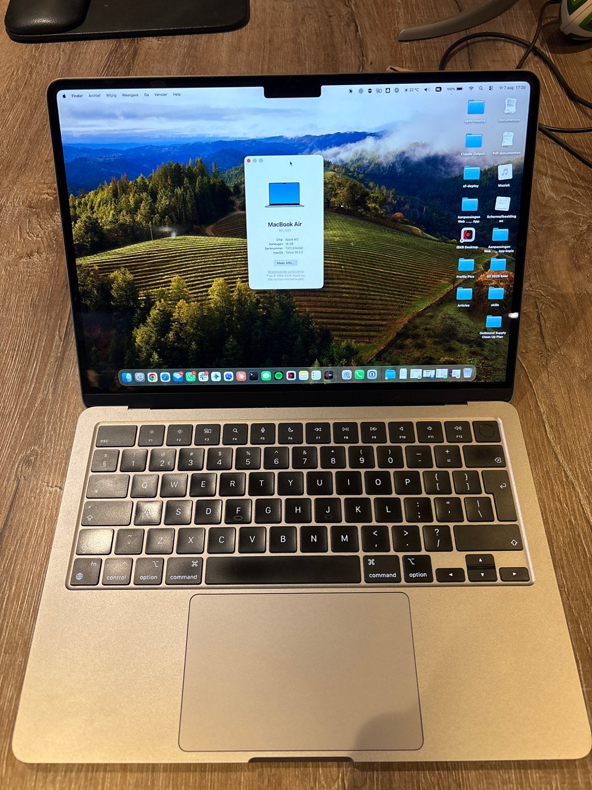 MacBook Air M2 2022 - 13 inch, 16GB RAM, Good Condition, Qwerty, 13 inch, Ophalen of Verzenden, Zo goed als nieuw