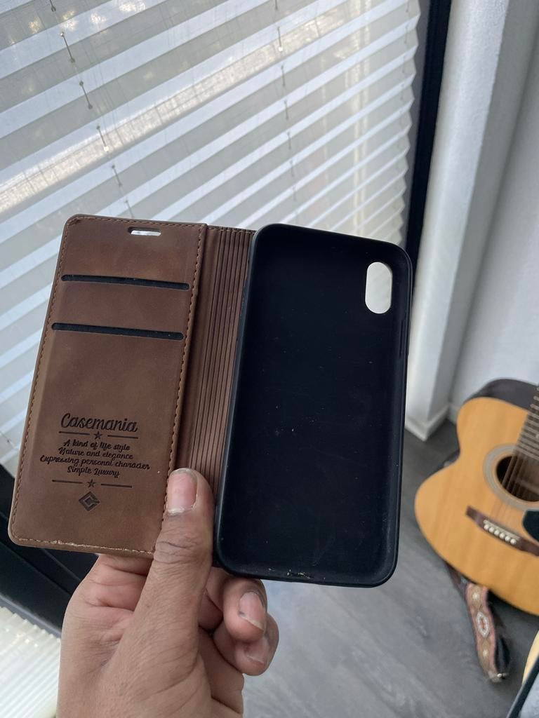 Telefoonhoesje iPhone X - Gratis af te halen, Pasjeshouder, Gebruikt, Overige merken, Bruin