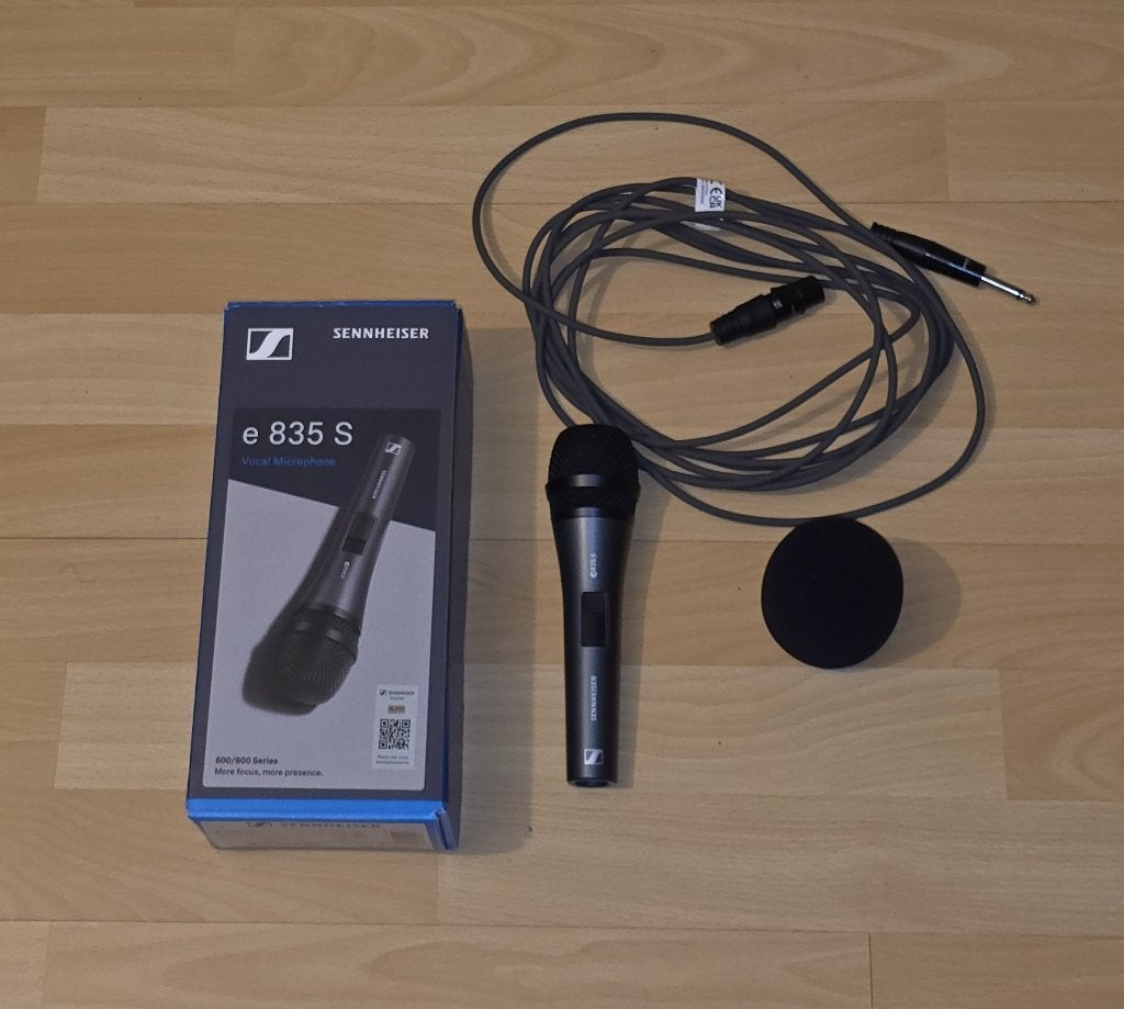 SENHEISSER E 835 S VOCAL MICROPHONE,STANDAARD & KABEL € 50, Verzenden, Zo goed als nieuw, Zangmicrofoon