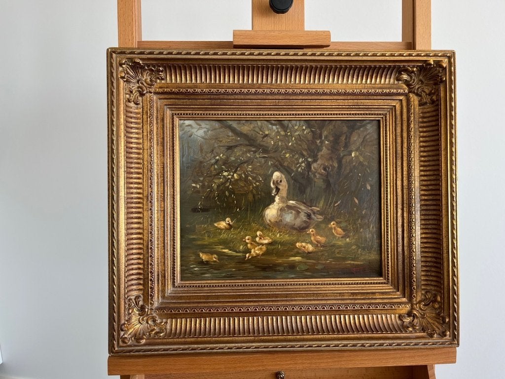 JW van Trirum, moedereend met kuikens, Ophalen