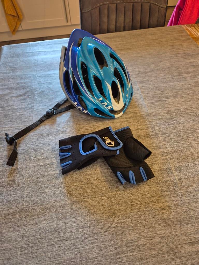 LAS fietshelm en fietshandschoenen set, Gebruikt, Jongen of Meisje, Ophalen of Verzenden, LAS