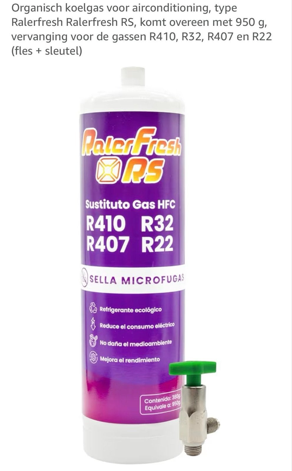 Ralerfresh RS Organisch Koelgas voor Airconditioning (950g), Ophalen of Verzenden, Nieuw