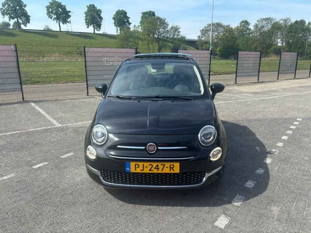Fiat 500 Twinair Turbo 80pk 2017 Zwart, Auto's, Fiat, Voorwielaandrijving, 31 €/maand, Origineel Nederlands, Handgeschakeld