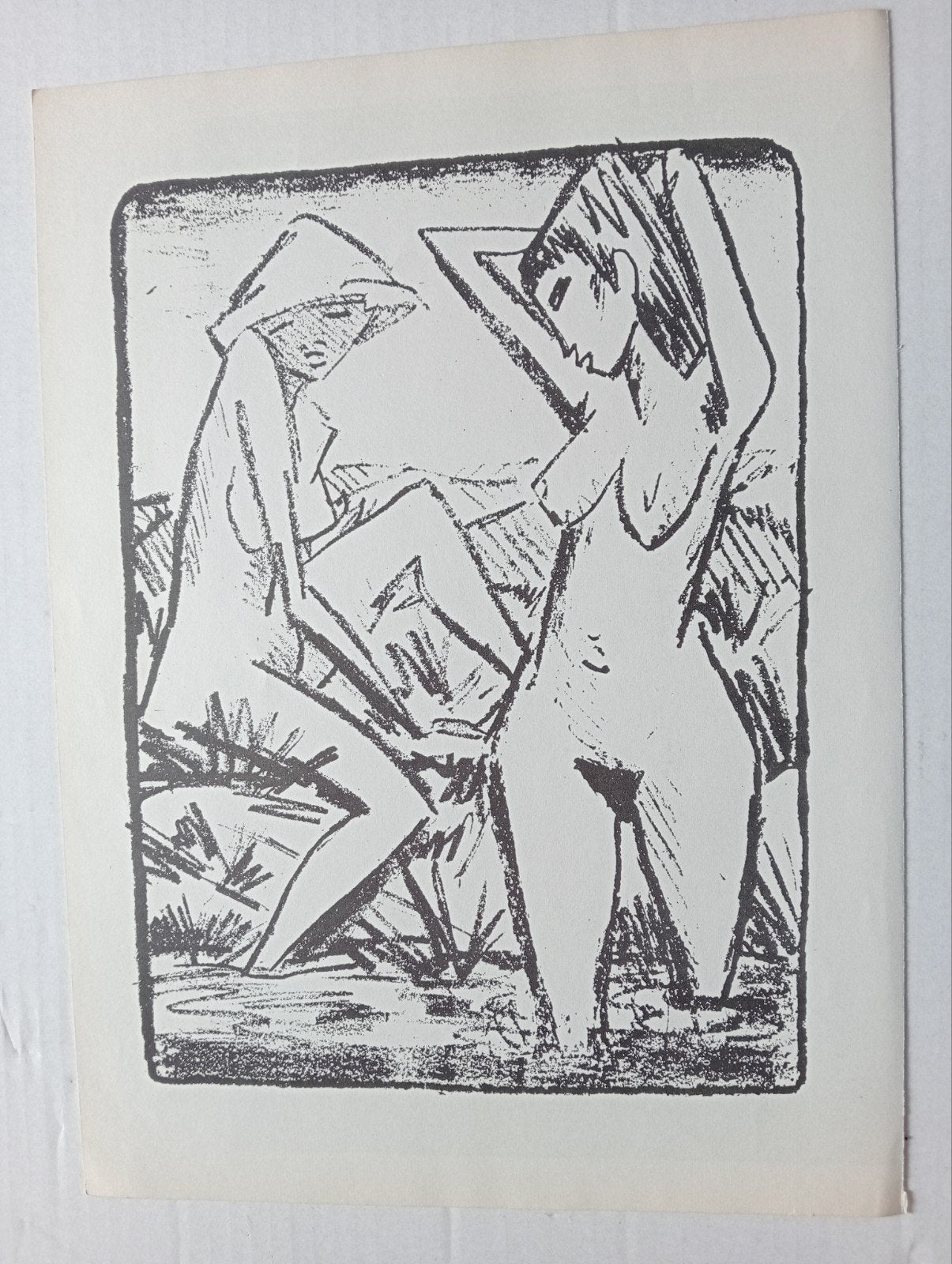 Otto Mueller Houtsnede print naakt erotiek, Ophalen of Verzenden