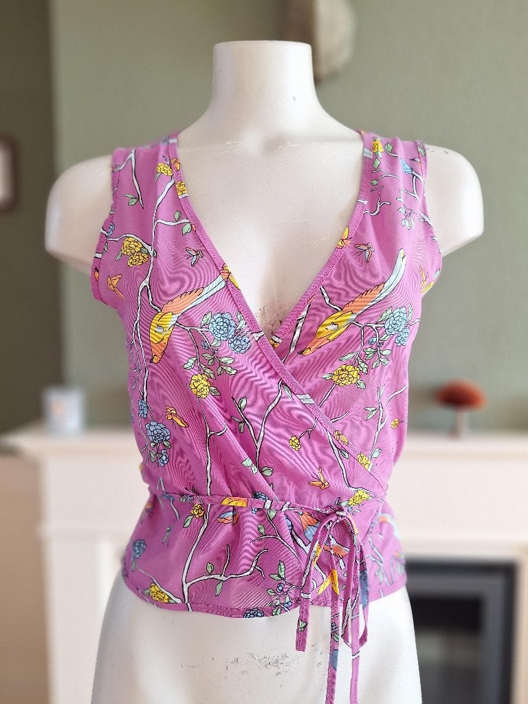 Intimissimi wikkel blouse paars met vogels M 38, Kleding | Dames, Maat 38/40 (M), Verzenden, Intimissimi, Paars