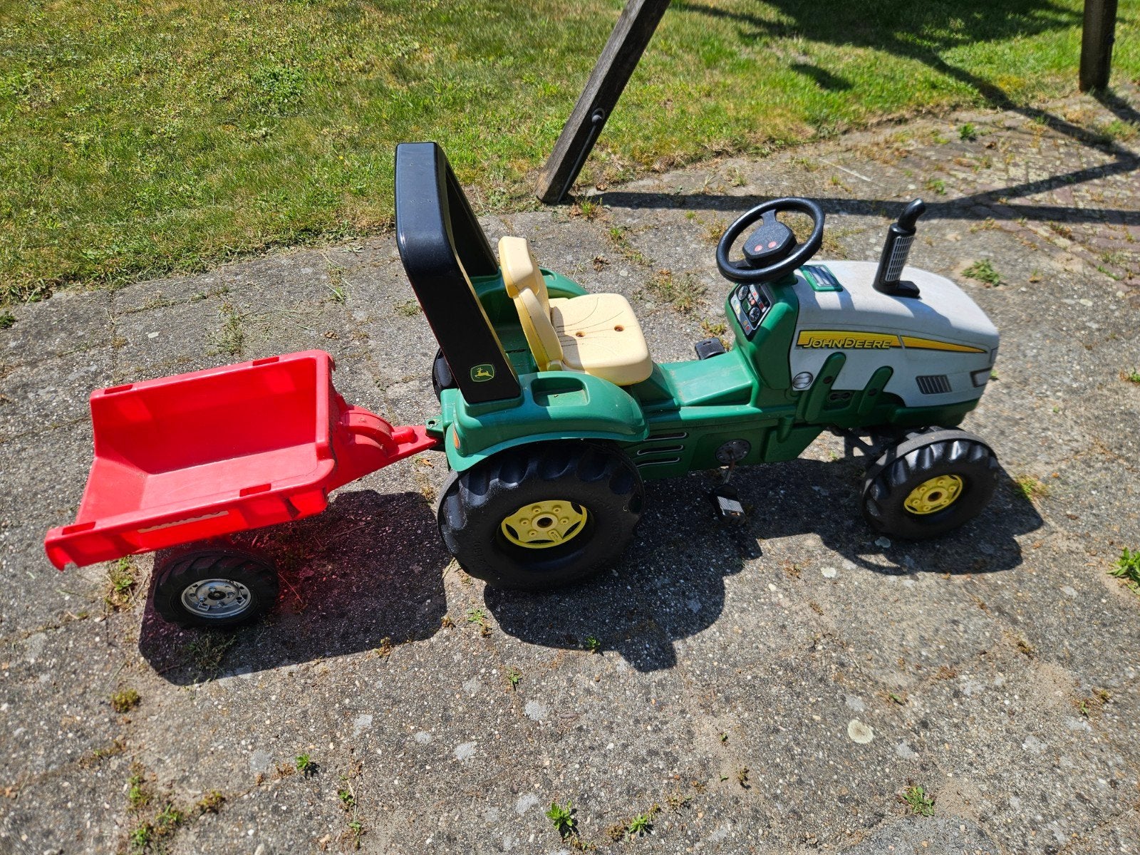 John Deere traptractor met aanhanger, Ophalen, Gebruikt
