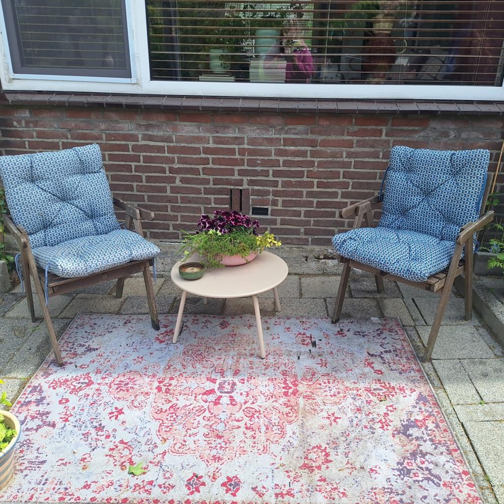 2 Stoelkussens IKEA Falholmen blauw, Ophalen, Gebruikt