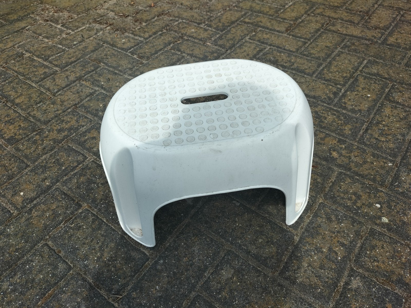 Witte kunststof opstapje, handig voor thuis, Ophalen, Gebruikt, Kunststof