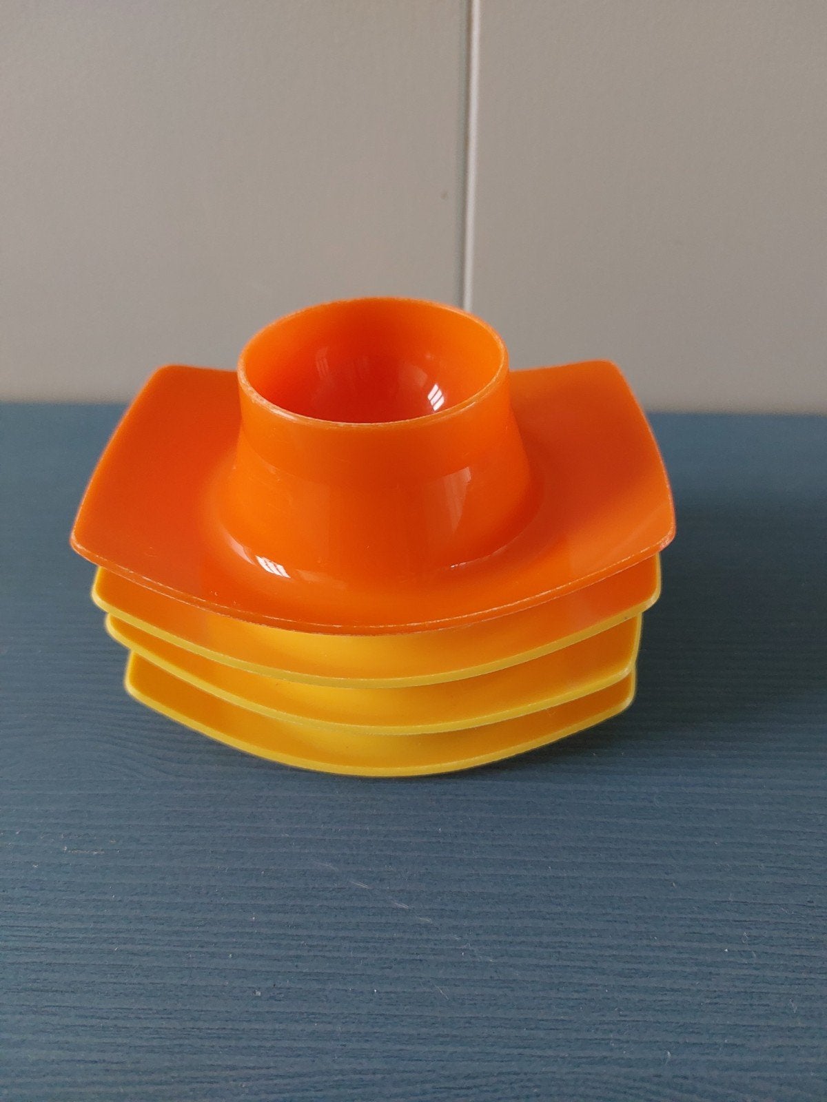Vintage Emsa eierdopjes boot space age oranje geel, Ophalen of Verzenden, Overige stijlen
