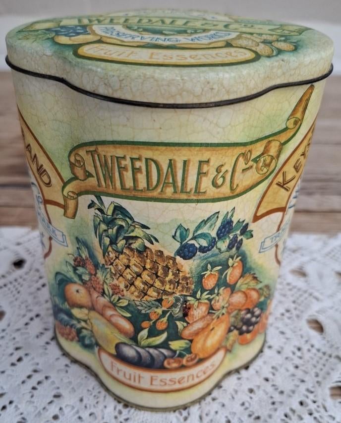 Vintage Engels blik, fruit essences, Tweedale & Co, Preston, Verzamelen, Blikken, Ophalen of Verzenden, Gebruikt, Overige, Overige merken