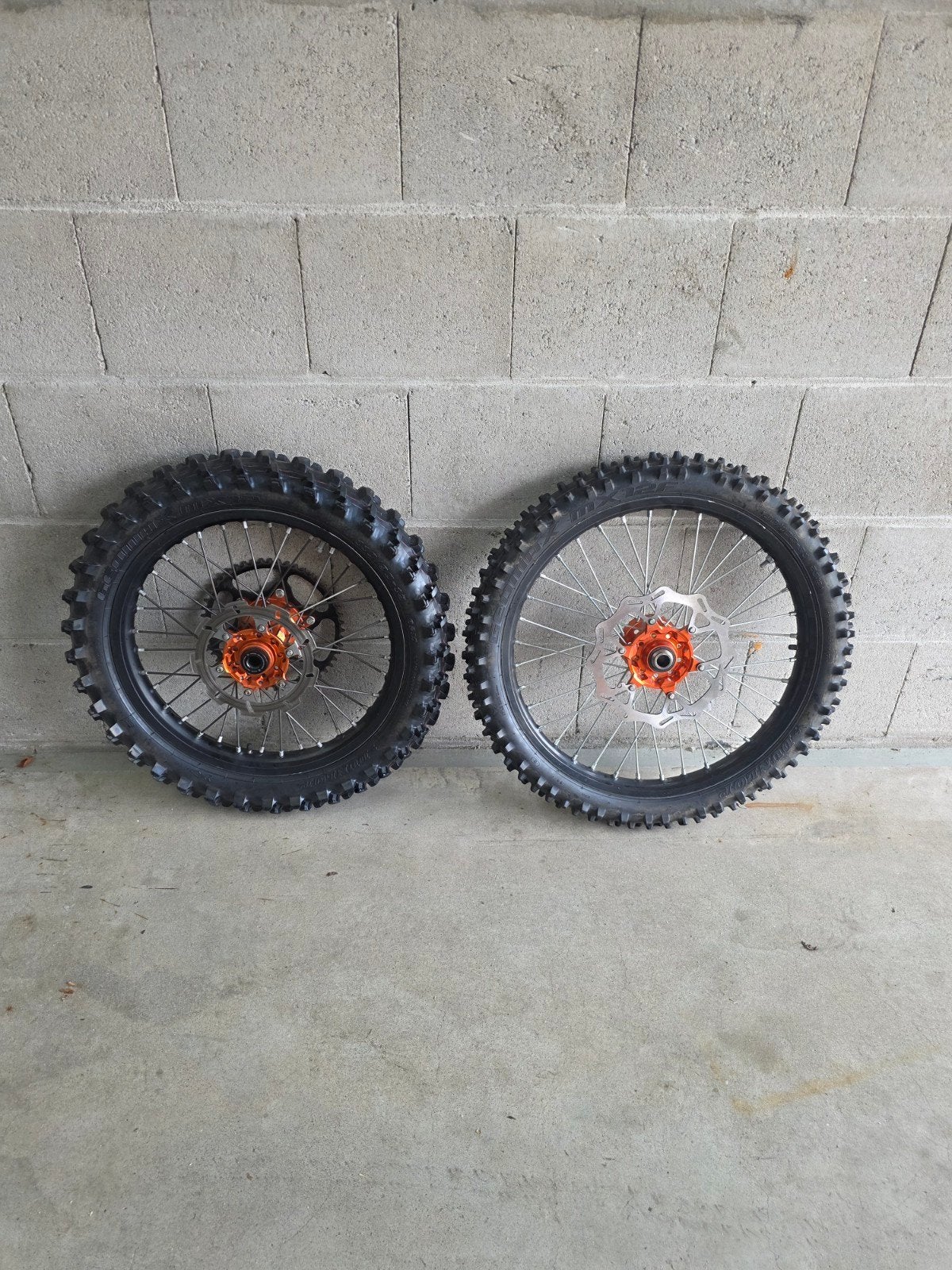 ktm wielen oranje naaf sxf sx exc sx 19 21 inch, Motoren, Ophalen, Gebruikt