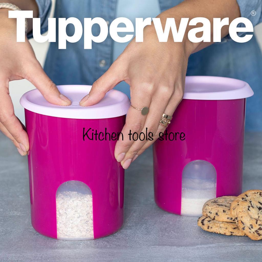 Tupperware 1,25 L duimdrukdoos bewaarbus ruimtespaarder roze, Ophalen of Verzenden, Nieuw, Bus of Trommel