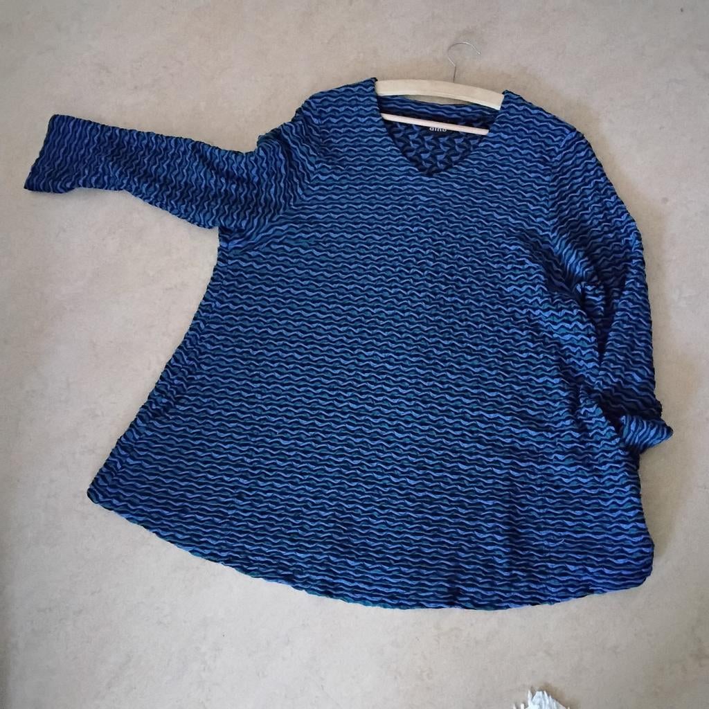 Aino - tuniek mooi blauw/groen tinten. L, Aino, Blauw, Maat 46/48 (XL) of groter, Ophalen of Verzenden