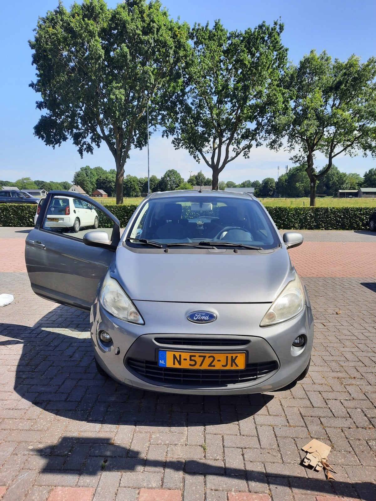 Ford Ka 1.2 51KW 2009 Grijs, Auto's, Voorwielaandrijving, 1242 cc, 4 cilinders, 4 stoelen