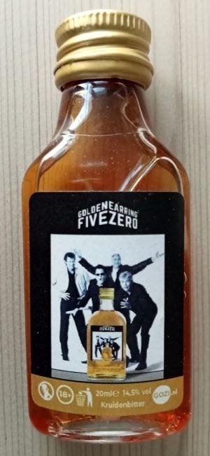 Golden Earring: Five Zero flesje kruidenbitter., Verzamelen, Ophalen of Verzenden, Zo goed als nieuw