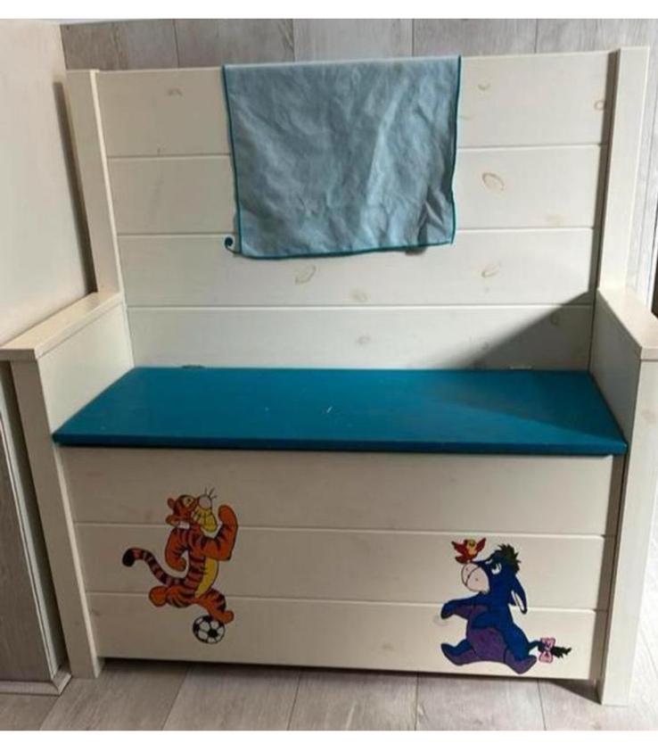 Opbergbankje klepbankje  Disney figuren - Teigetje en Iejoor, Kinderen en Baby's, Kinderkamer | Overige Meubels, Ophalen, Gebruikt