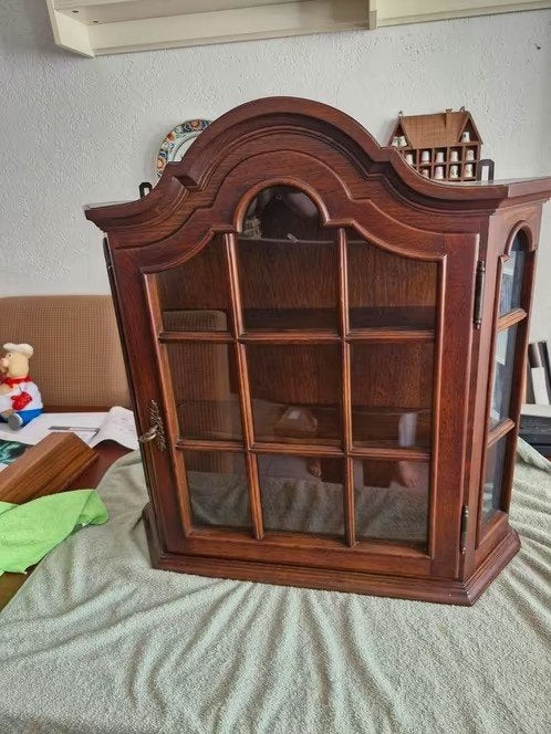 Klassiek vitrinekastje h3, Huis en Inrichting, Kasten | Vitrinekasten, Ophalen, Met deur(en), Klassiek, Onbekend