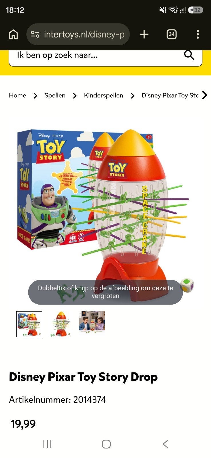 Nieuw Toy Story Drop Spel - Disney Pixar, Ophalen of Verzenden, Nieuw