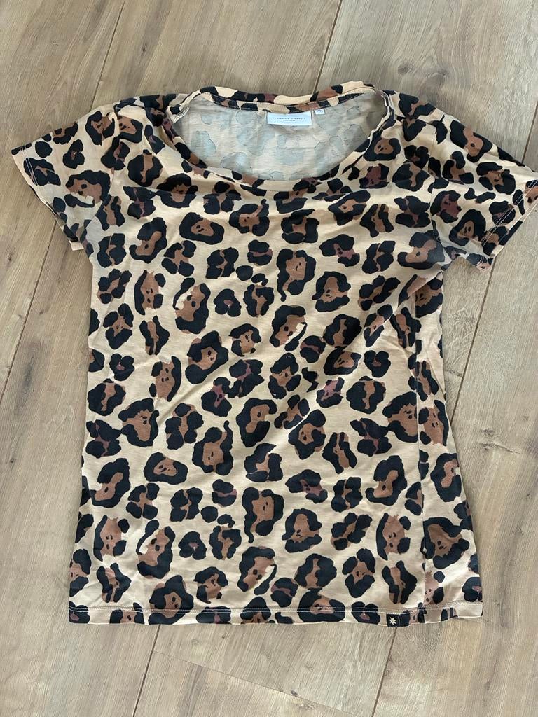 Fabienne Chapot Leopard Print T-shirt Maat XS, Ophalen, Beige, Zo goed als nieuw, Korte mouw