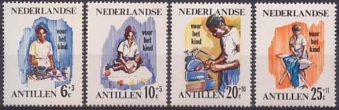 Nederlandse Antillen 376/9 postfris Kinderpostzegels 1966, Ophalen of Verzenden, Postfris