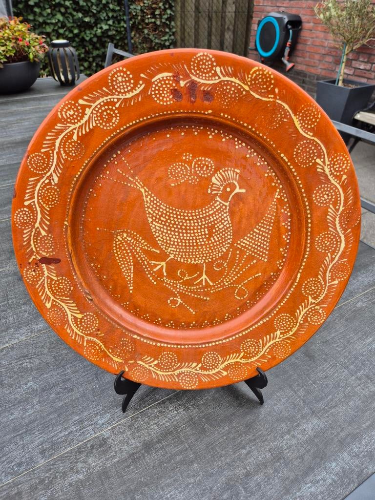 Portugese decoratieve aardwerk schaal, handgeschilderd, Antiek en Kunst, Ophalen of Verzenden