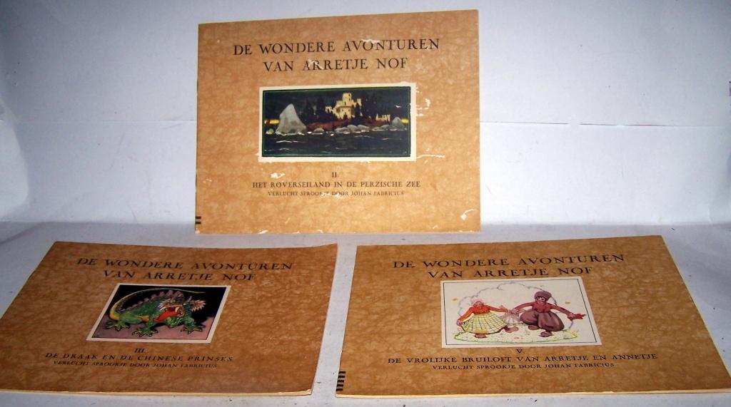 De wondere avonturen van Arretje Nof deel 1, 2, 3 en 5. Izgs, Ophalen of Verzenden, Zo goed als nieuw, Calvé. Nof Delft. 1950.