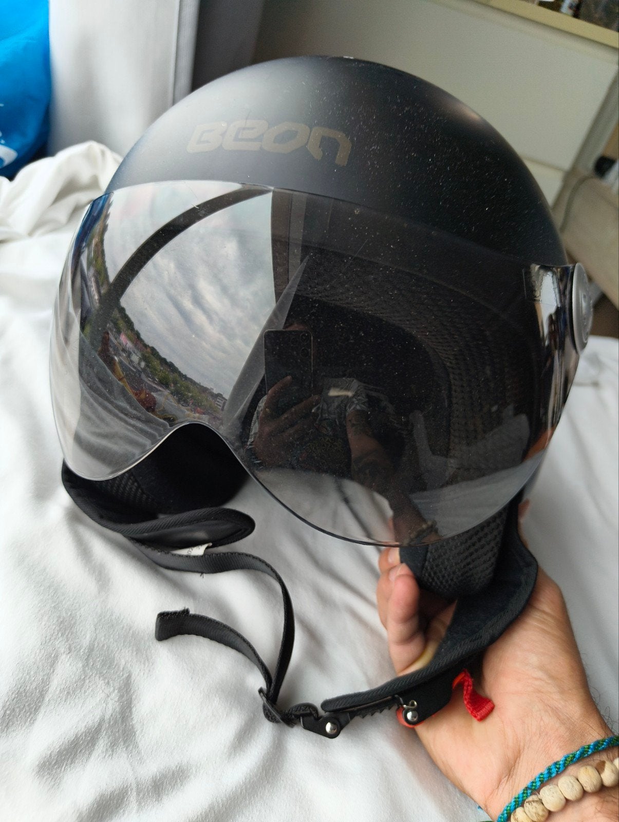 Beon Open Helm (mat zwart) - Maat L (59cm), Motoren, Kleding | Motorhelmen, Ophalen of Verzenden