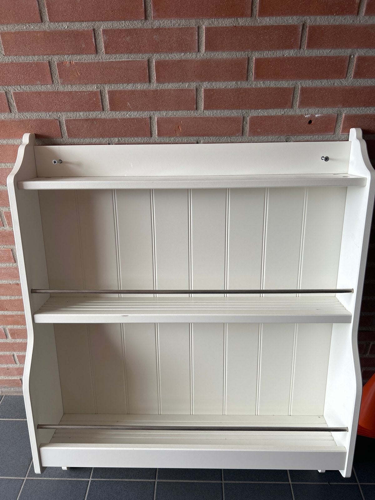 Ikea Witte wandplank met twee niveaus, Huis en Inrichting, Met plank(en), Gebruikt, Minder dan 25 cm, Minder dan 100 cm