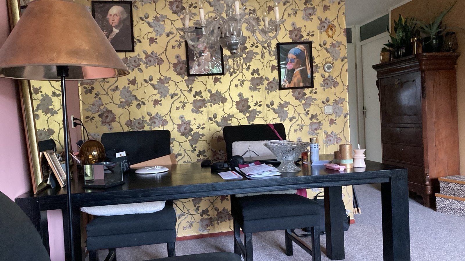 Antieke Kroonluchter Marie Antoinette Zilver met Kristal, Antiek en Kunst, Ophalen