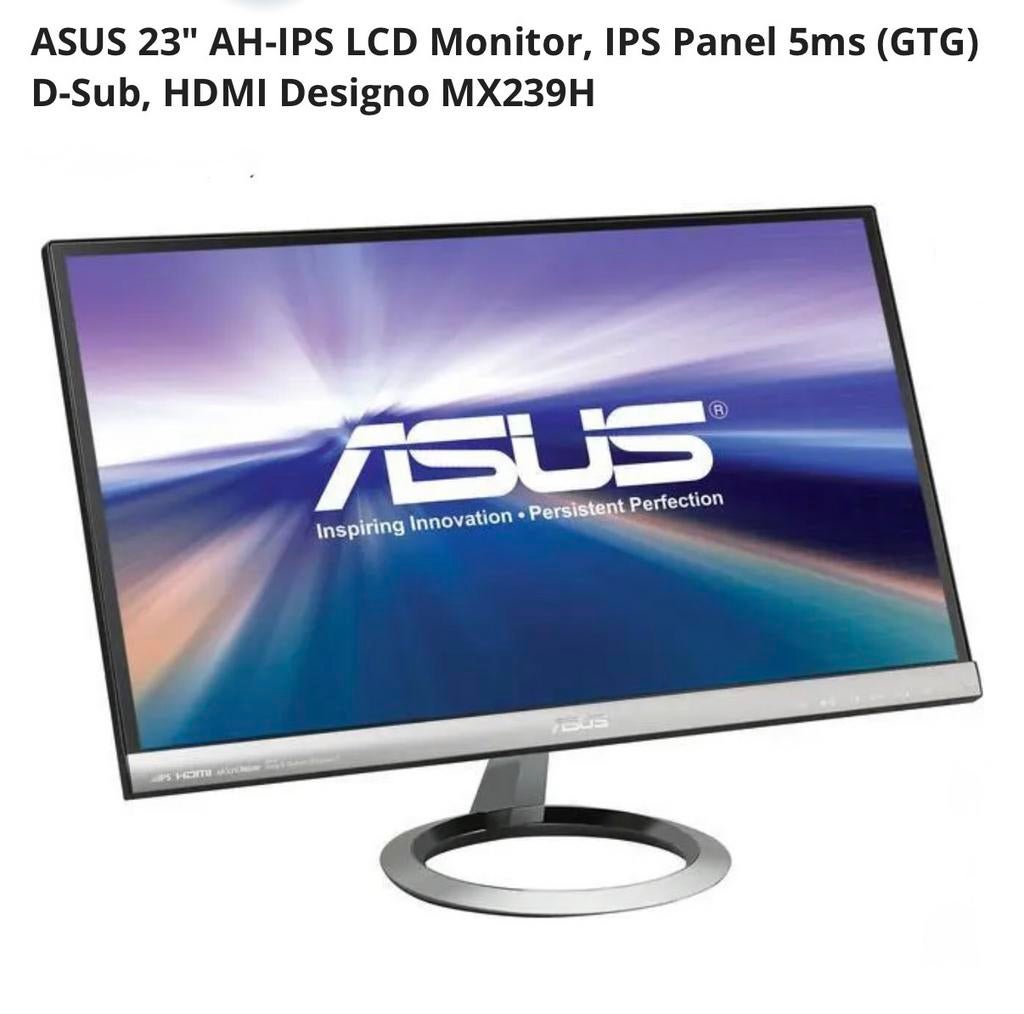 Asus 23 inch Full HD AH-IPS monitor MX239H scherm screen, Gaming, Ingebouwde speakers, HDMI, Full HD