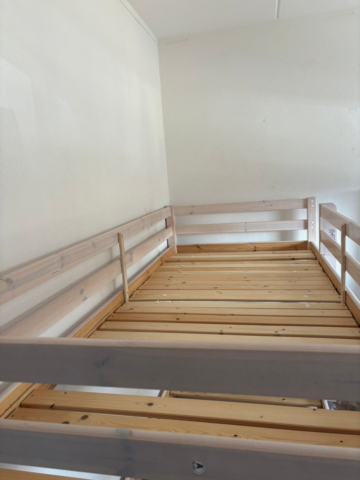 stapel bed, hout, wit, Ophalen, Eenpersoons, Wit, Zo goed als nieuw