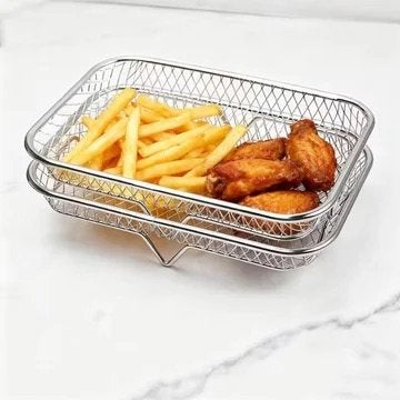 3 nieuwe rvs airfryer friteuse afdruipmandjes, Ophalen of Verzenden, Nieuw