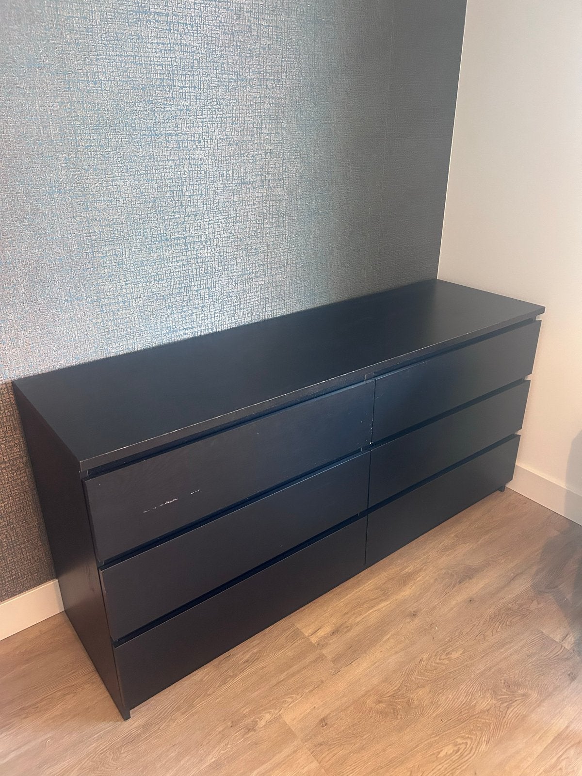IKEA Malm ladekast met 6 laden - Zwart, 5 laden of meer, Ophalen, Gebruikt