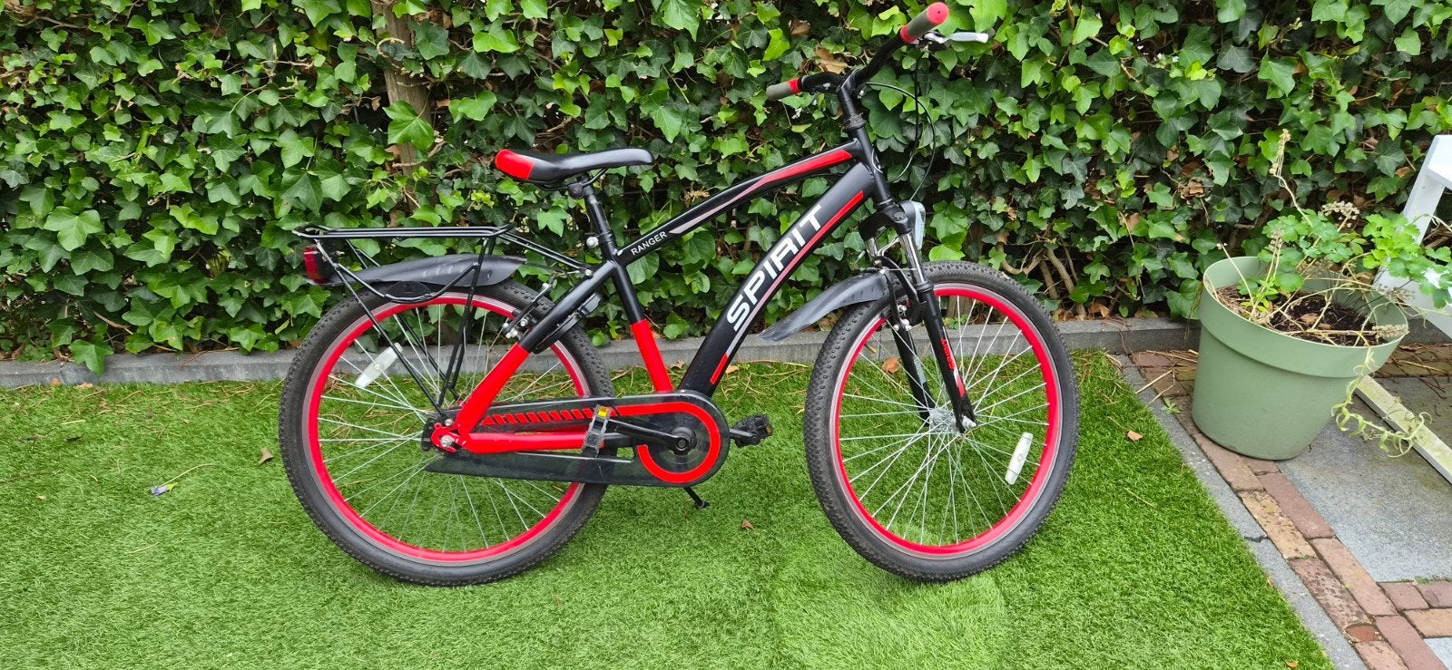 Spirit Ranger 24 inch kinderfiets - Zwart/Rood, Ophalen, Gebruikt, 20 inch of meer, Spirit