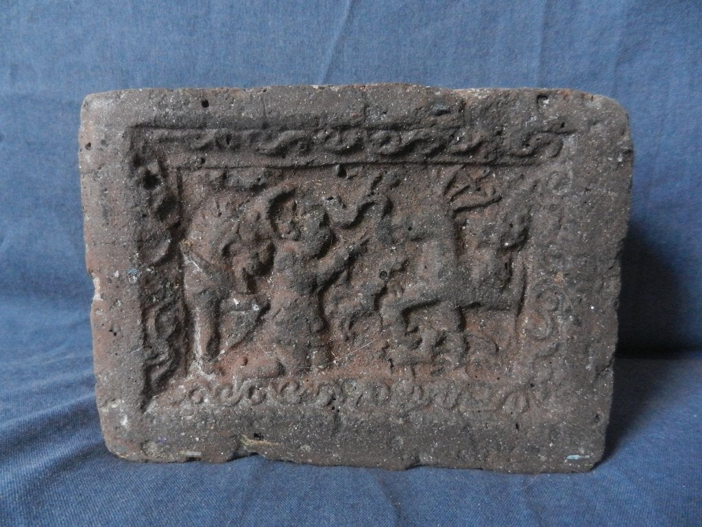Haardsteen met scene St Hubertus en het gewijde hert 16 eeuw, Ophalen of Verzenden