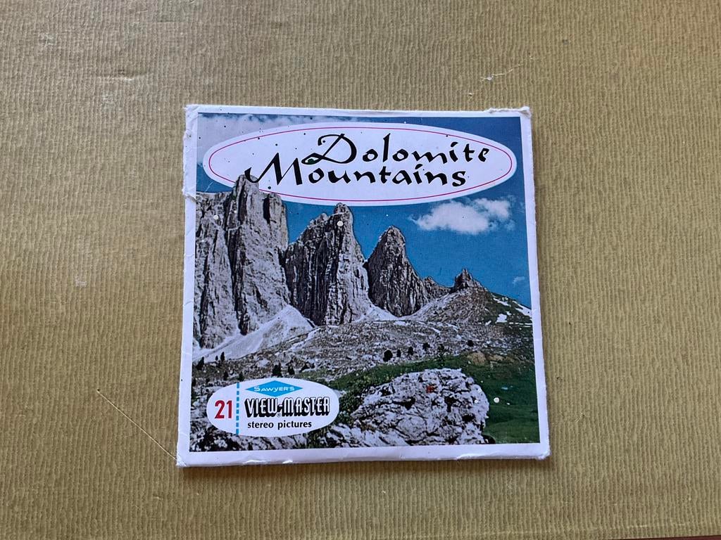 Viewmaster setje Dolomite mountains, Italië, Ophalen of Verzenden, Zo goed als nieuw