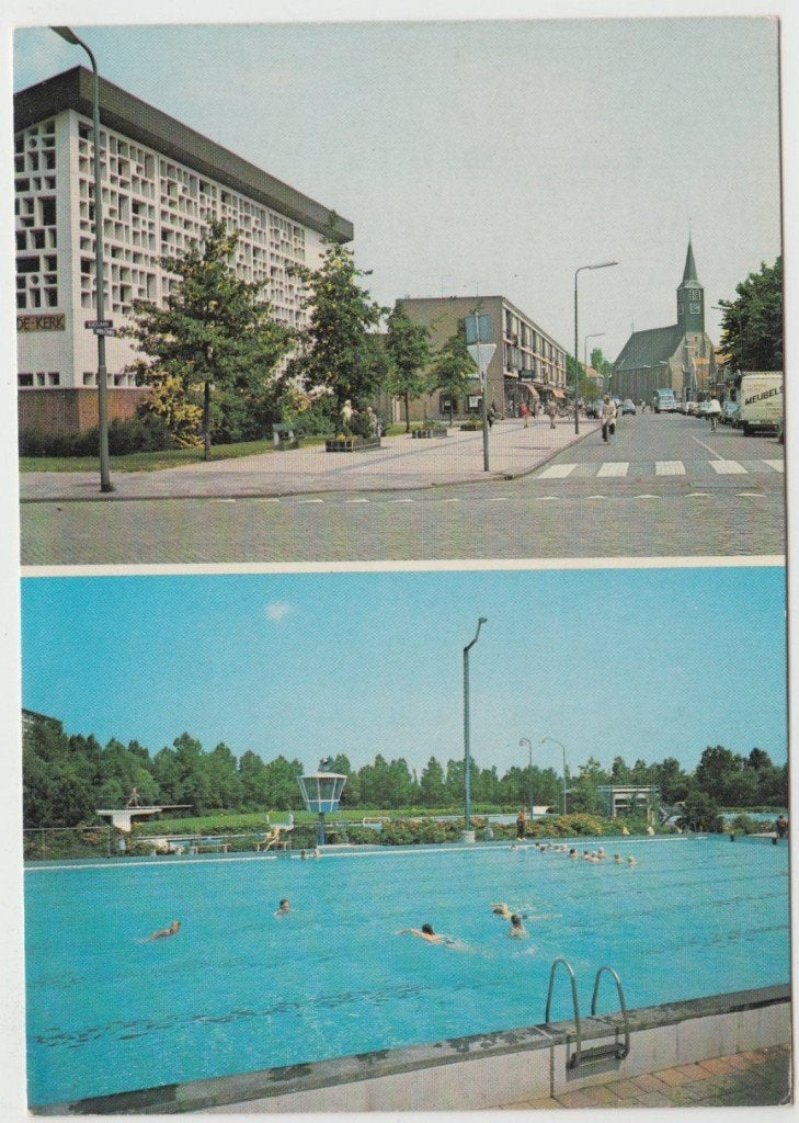 Krommenie Heiligeweg Kerk en Zwembad  Ongelopen, Verzenden, 1980 tot heden, Gelopen, Noord-Holland