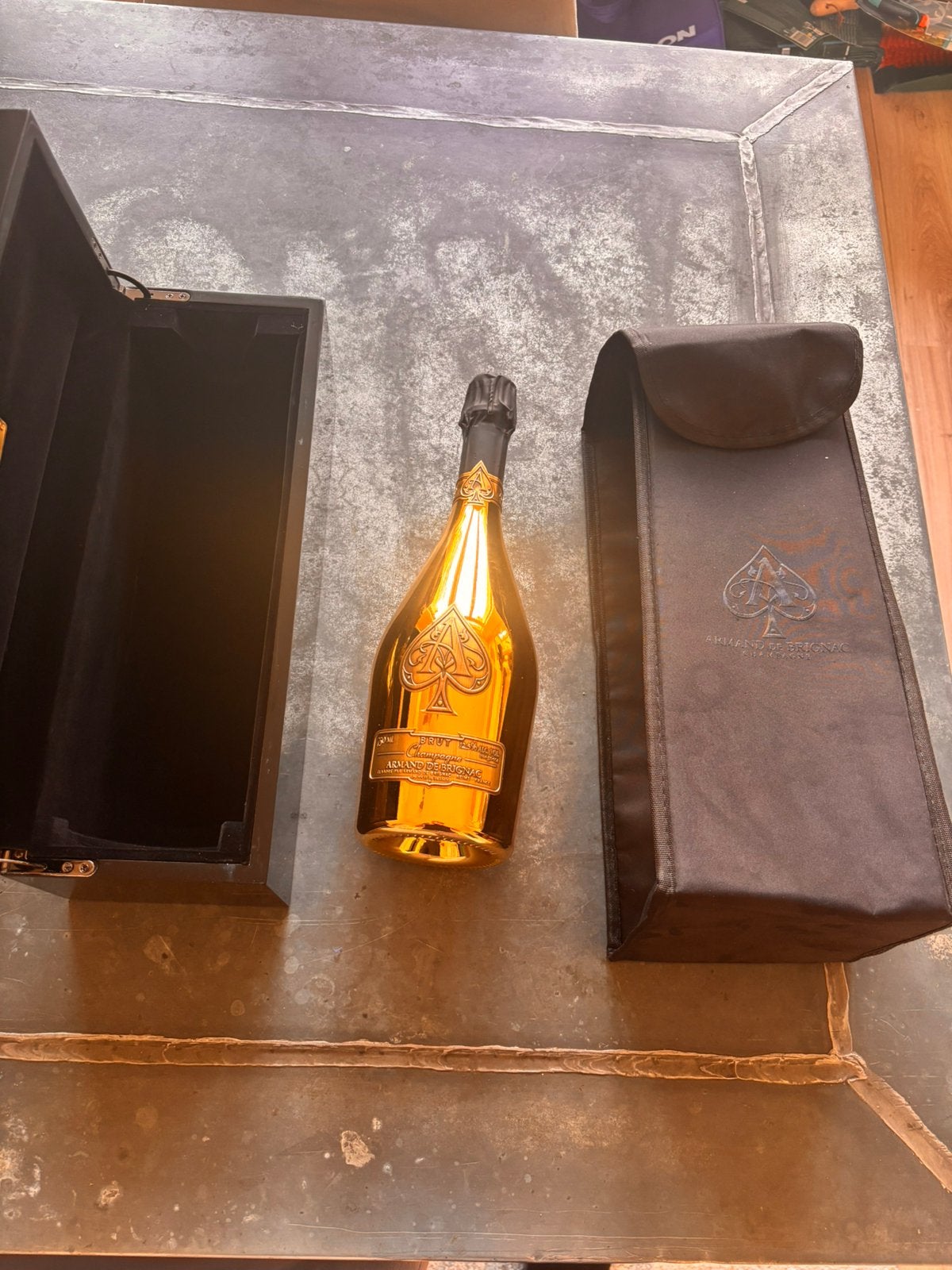 Armand de Brignac Ace of Spades Brut Champagne 750ml, Ophalen of Verzenden, Zo goed als nieuw, Frankrijk, Champagne