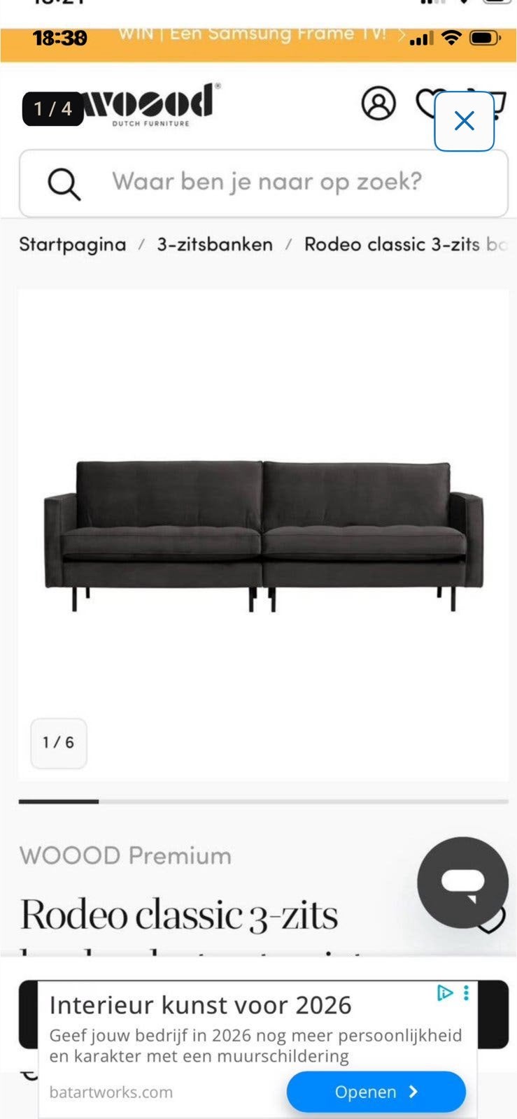 Wie o wie een koopje!, Ophalen, 250 tot 300 cm, Gebruikt, Rechte bank