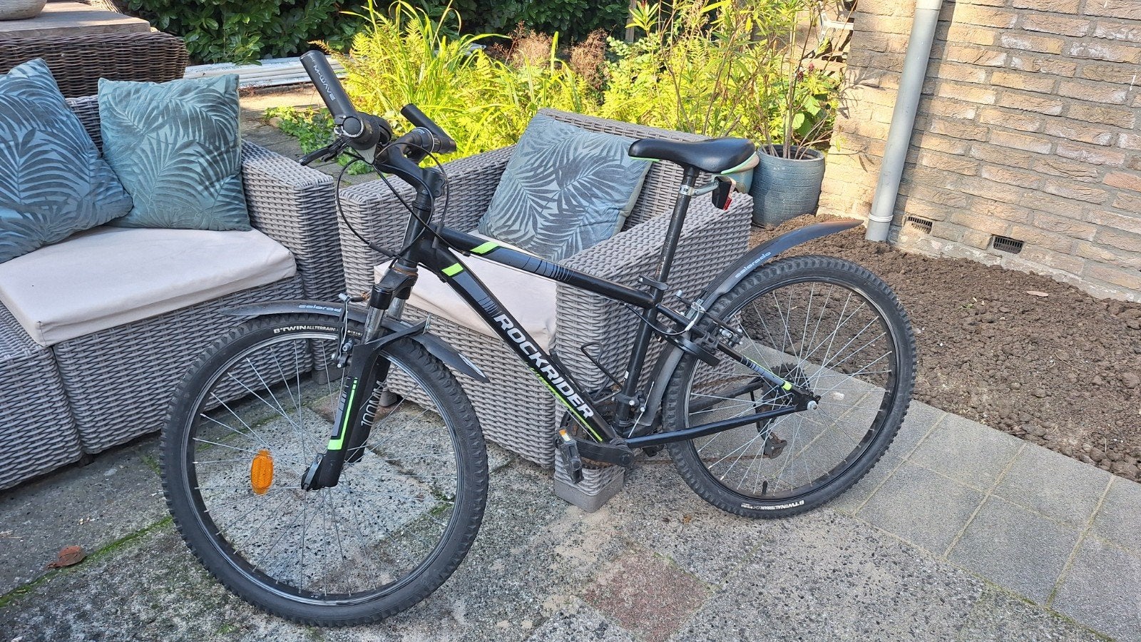 Rockrider ST500 Mountainbike - Zwart/Groen, Ophalen, Gebruikt, Velgrem, Overige merken