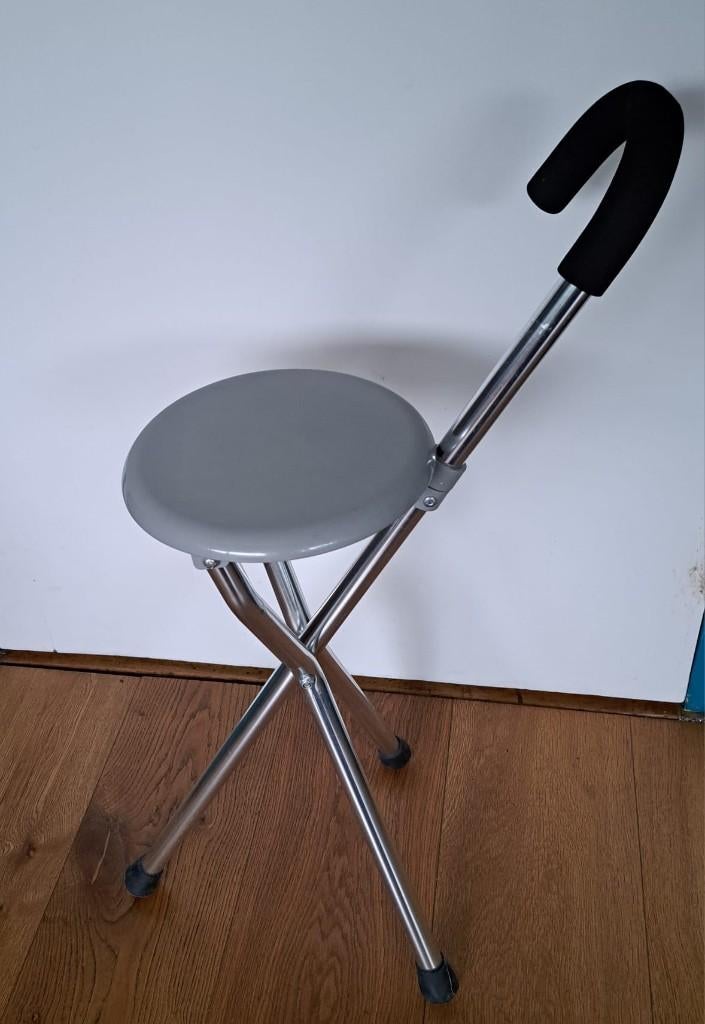 Wandelstok met krukje, Diversen, Wandelstokken, Ophalen, Opvouwbaar, Zo goed als nieuw