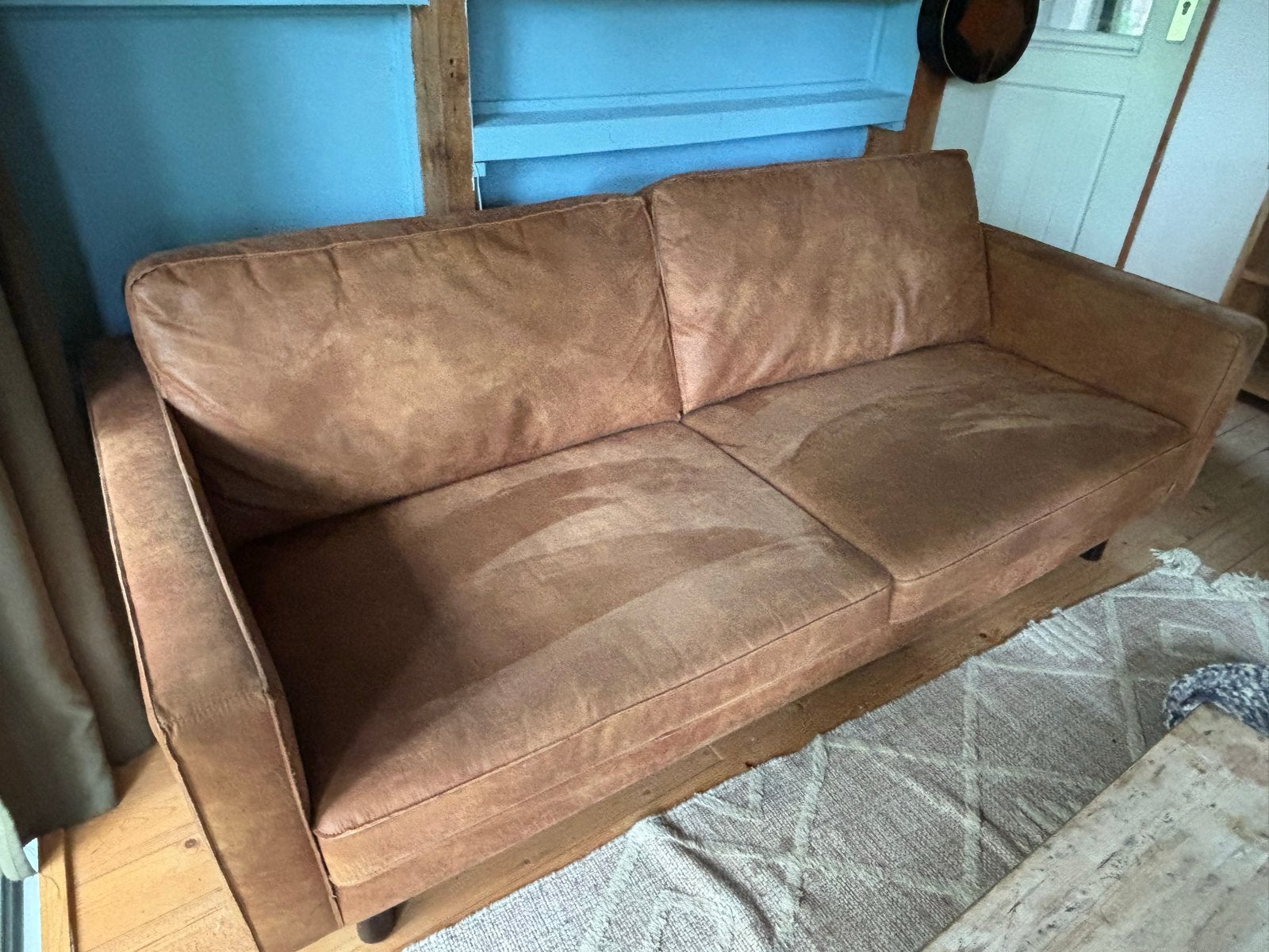 Cognac bank, Ophalen, Gebruikt, 150 tot 200 cm, Tweepersoons